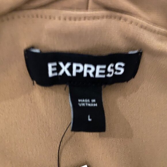 Express Tan Long Sleeve Off Shoulder Wrap Top Size Large NWT - Picture 8 of 10